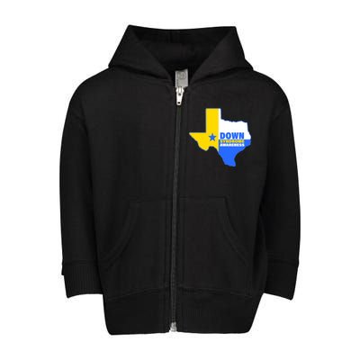 Down Syndrome Awareness Texas State Toddler Zip Fleece Hoodie