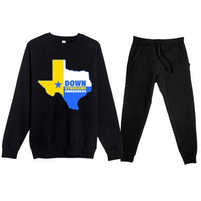 Down Syndrome Awareness Texas State Premium Crewneck Sweatsuit Set