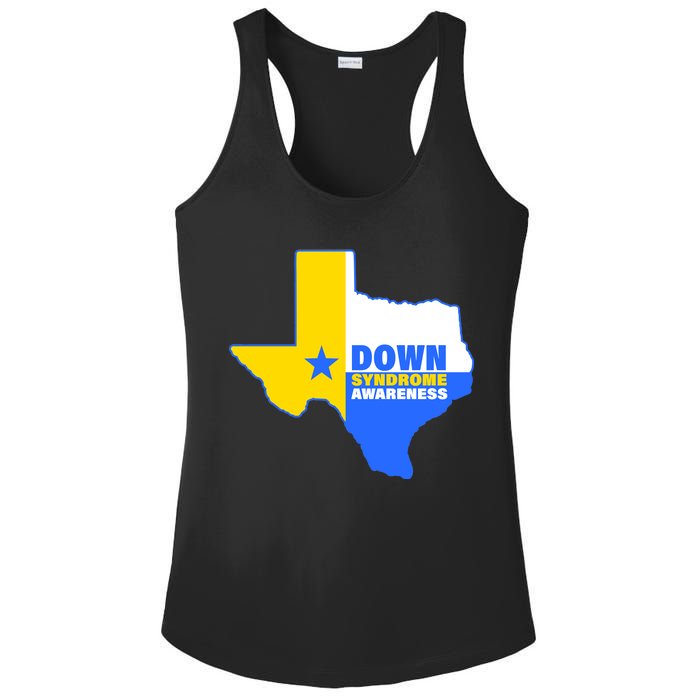 Down Syndrome Awareness Texas State Ladies PosiCharge Competitor Racerback Tank