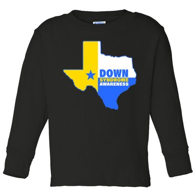 Down Syndrome Awareness Texas State Toddler Long Sleeve Shirt