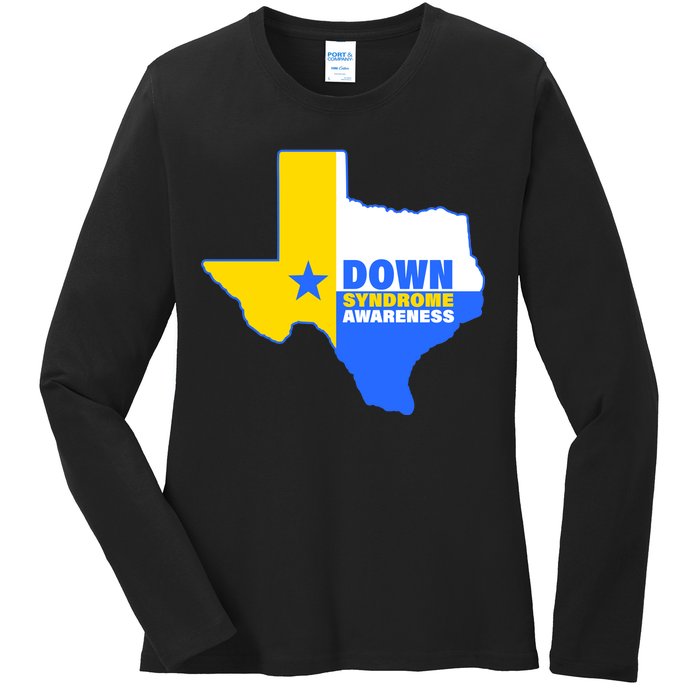 Down Syndrome Awareness Texas State Ladies Long Sleeve Shirt