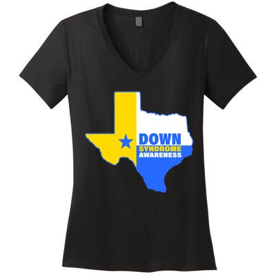 Down Syndrome Awareness Texas State Women's V-Neck T-Shirt