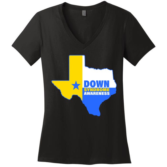 Down Syndrome Awareness Texas State Women's V-Neck T-Shirt