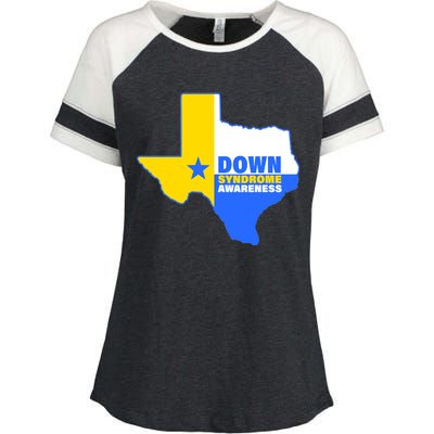 Down Syndrome Awareness Texas State Enza Ladies Jersey Colorblock Tee