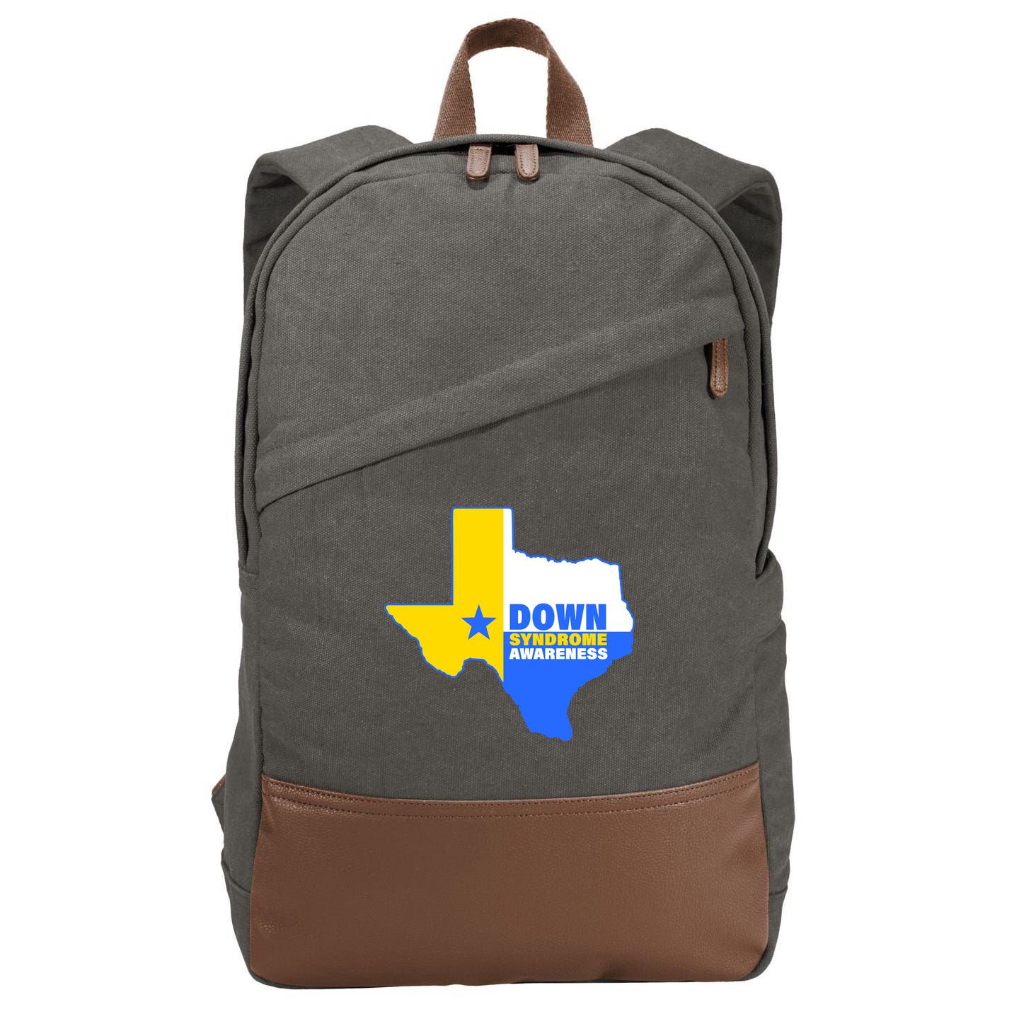 Down Syndrome Awareness Texas State Cotton Canvas Backpack