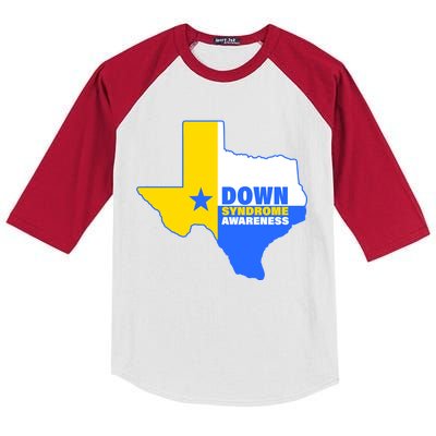 Down Syndrome Awareness Texas State Kids Colorblock Raglan Jersey