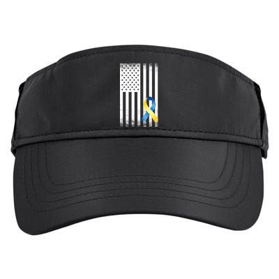 Down Syndrome Awareness USA Flag Adult Drive Performance Visor