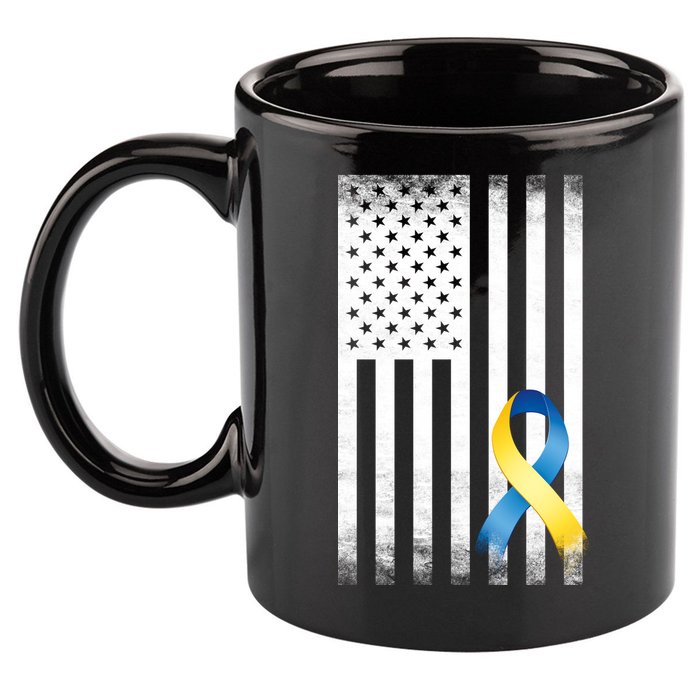Down Syndrome Awareness USA Flag 11oz C Handle Ceramic Mug