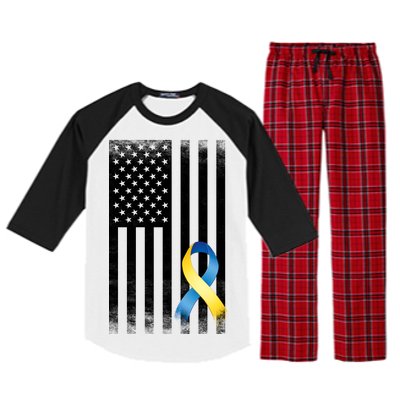 Down Syndrome Awareness USA Flag Raglan Sleeve Pajama Set