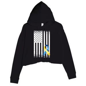 Down Syndrome Awareness USA Flag Crop Fleece Hoodie