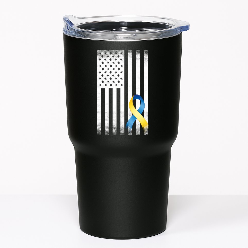Down Syndrome Awareness USA Flag Tumbler