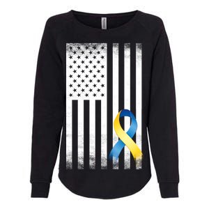 Down Syndrome Awareness USA Flag Womens California Wash Sweatshirt