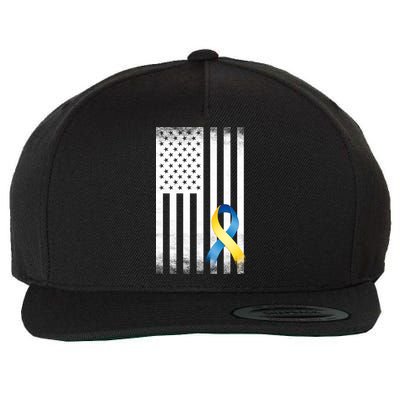 Down Syndrome Awareness USA Flag Wool Snapback Cap