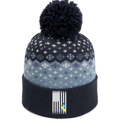 Down Syndrome Awareness USA Flag The Baniff Cuffed Pom Beanie