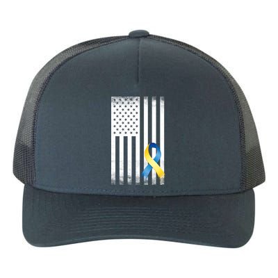 Down Syndrome Awareness USA Flag Yupoong Adult 5-Panel Trucker Hat