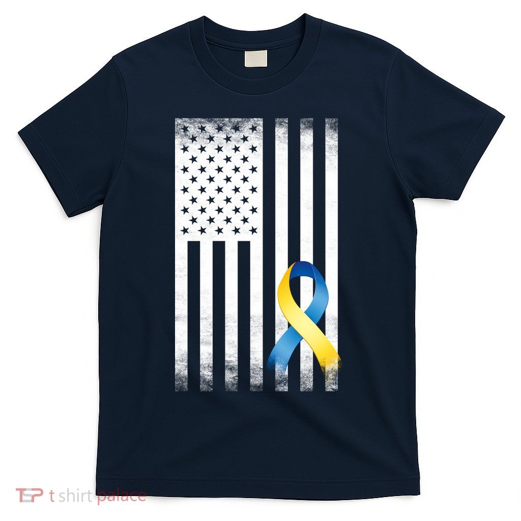 Down Syndrome Awareness USA Flag T-Shirt