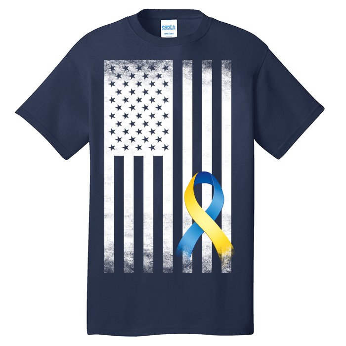 Down Syndrome Awareness USA Flag Tall T-Shirt