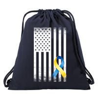 Down Syndrome Awareness USA Flag Drawstring Bag