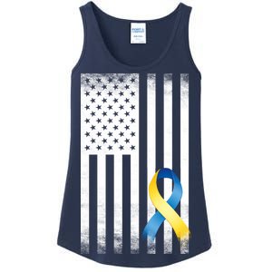 Down Syndrome Awareness USA Flag Ladies Essential Tank