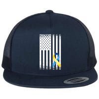 Down Syndrome Awareness USA Flag Flat Bill Trucker Hat