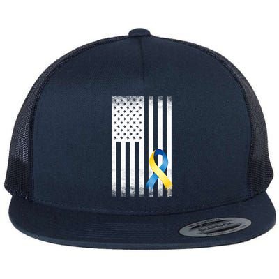 Down Syndrome Awareness USA Flag Flat Bill Trucker Hat