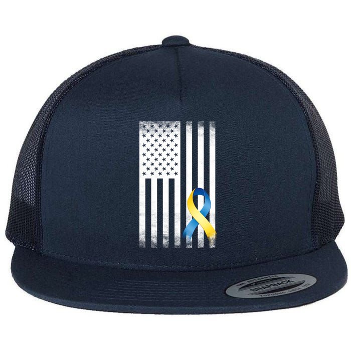 Down Syndrome Awareness USA Flag Flat Bill Trucker Hat