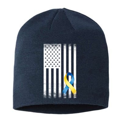 Down Syndrome Awareness USA Flag Sustainable Beanie