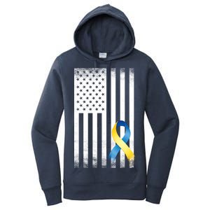 Down Syndrome Awareness USA Flag Women's Pullover Hoodie