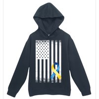 Down Syndrome Awareness USA Flag Urban Pullover Hoodie