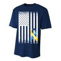 Down Syndrome Awareness USA Flag Performance Sprint T-Shirt