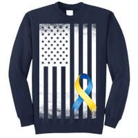 Down Syndrome Awareness USA Flag Tall Sweatshirt