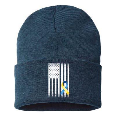 Down Syndrome Awareness USA Flag Sustainable Knit Beanie