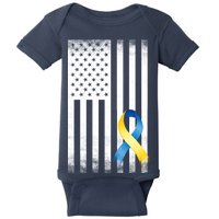 Down Syndrome Awareness USA Flag Baby Bodysuit