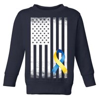 Down Syndrome Awareness USA Flag Toddler Sweatshirt