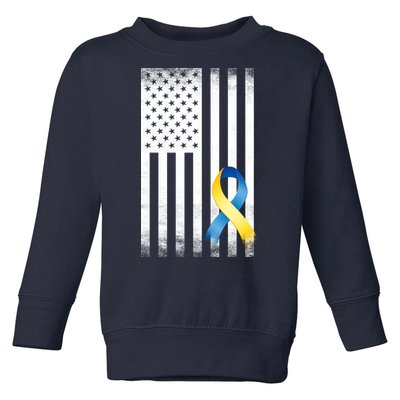 Down Syndrome Awareness USA Flag Toddler Sweatshirt