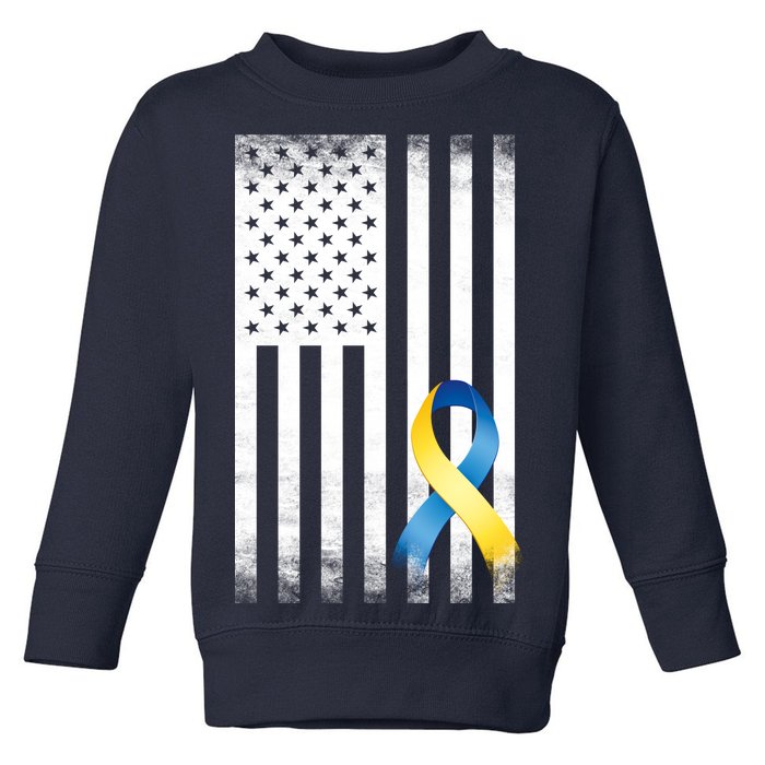 Down Syndrome Awareness USA Flag Toddler Sweatshirt