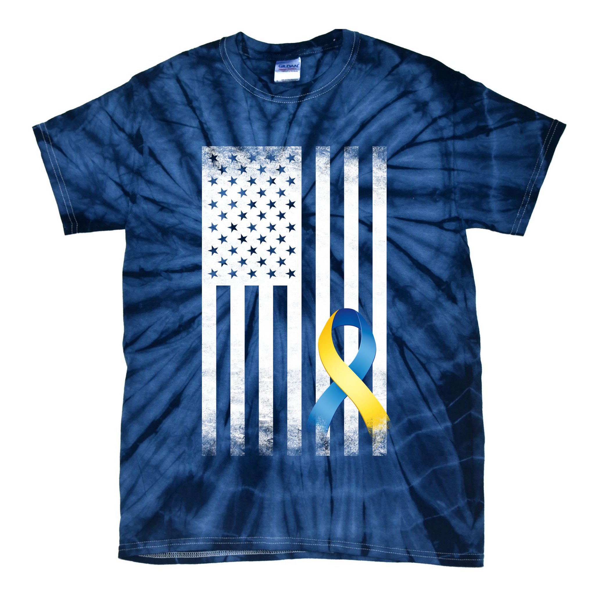 Down Syndrome Awareness USA Flag Tie-Dye T-Shirt