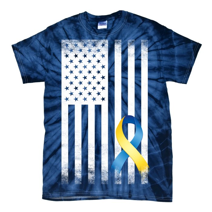 Down Syndrome Awareness USA Flag Tie-Dye T-Shirt