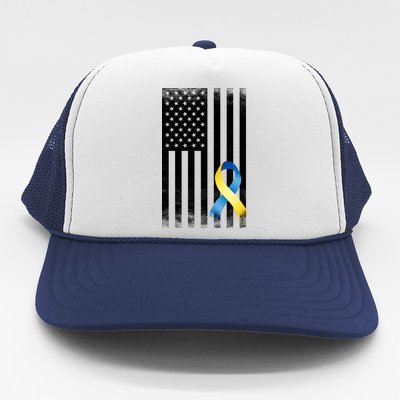 Down Syndrome Awareness USA Flag Trucker Hat