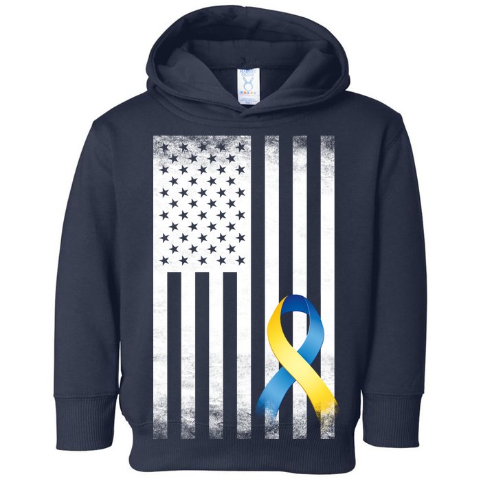 Down Syndrome Awareness USA Flag Toddler Hoodie