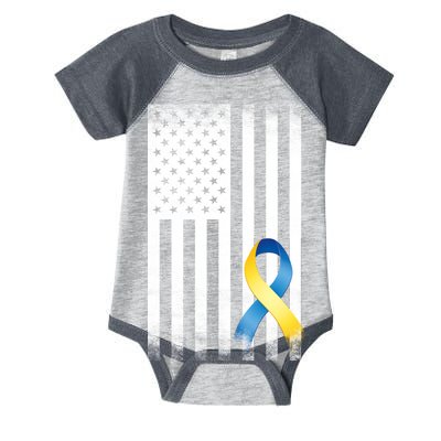 Down Syndrome Awareness USA Flag Infant Baby Jersey Bodysuit