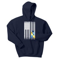 Down Syndrome Awareness USA Flag Kids Hoodie