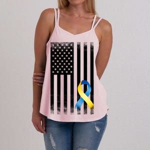 Down Syndrome Awareness USA Flag Women's Strappy Tank