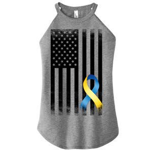 Down Syndrome Awareness USA Flag Women's Perfect Tri Rocker Tank