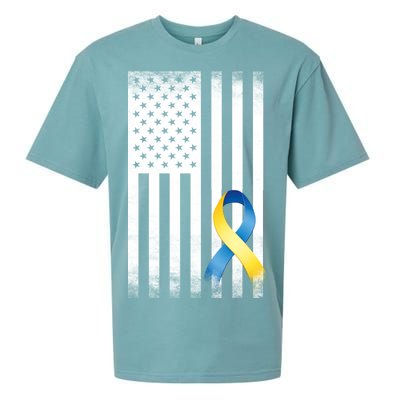 Down Syndrome Awareness USA Flag Sueded Cloud Jersey T-Shirt