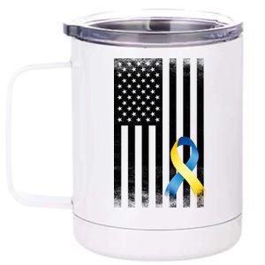 Down Syndrome Awareness USA Flag 12 oz Stainless Steel Tumbler Cup