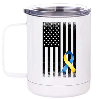 Down Syndrome Awareness USA Flag 12 oz Stainless Steel Tumbler Cup