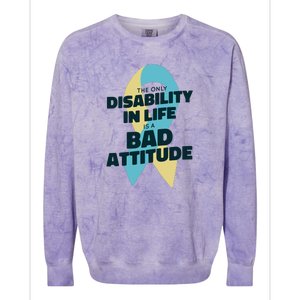 Down Syndrome Bad Attitude Colorblast Crewneck Sweatshirt