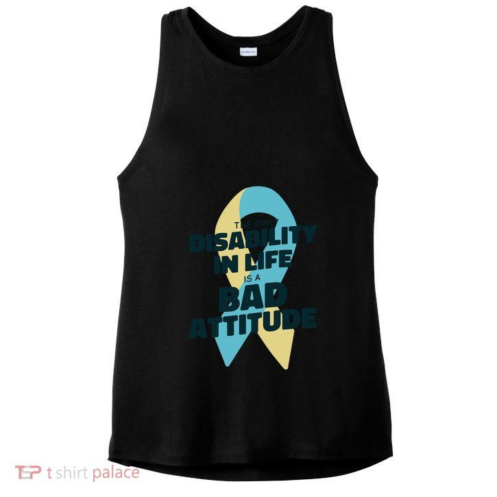 Down Syndrome Bad Attitude Ladies PosiCharge Tri-Blend Wicking Tank
