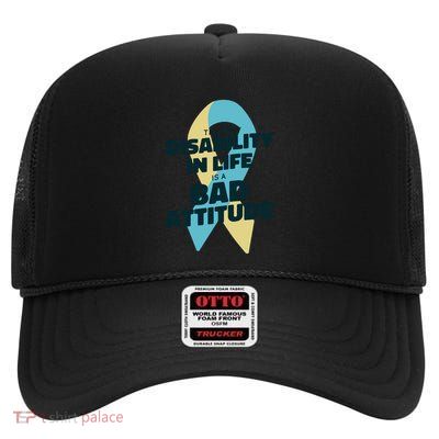 Down Syndrome Bad Attitude High Crown Mesh Back Trucker Hat